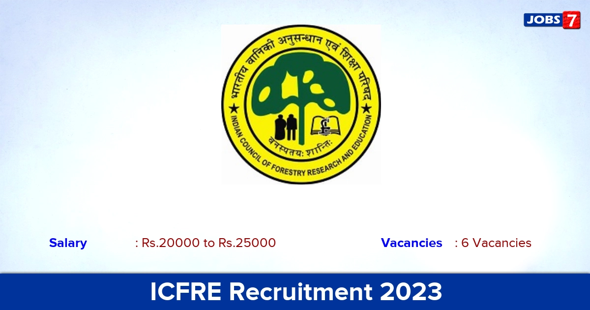 ICFRE Recruitment 2023 - Apply Offline for JRF, Project Associate Jobs