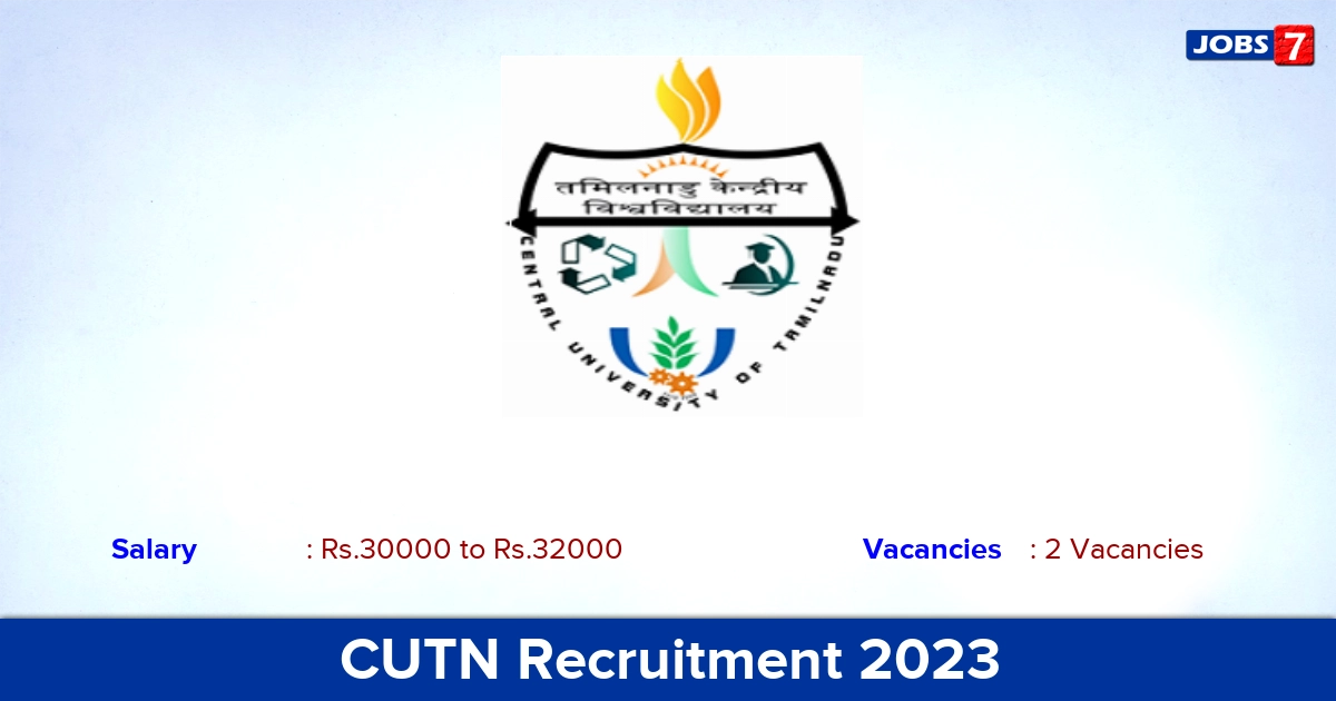 CUTN Recruitment 2023 - Field Investigator, Research Assistant Jobs