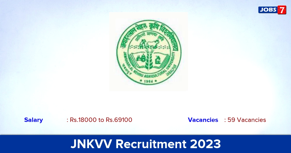 JNKVV Recruitment 2023 - Apply Offline for 59 Skilled Support Staff Vacancies