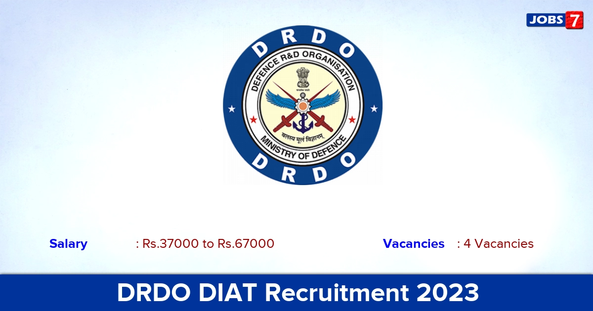 DRDO DIAT Recruitment 2023 - Apply JRF, Research Associate Jobs