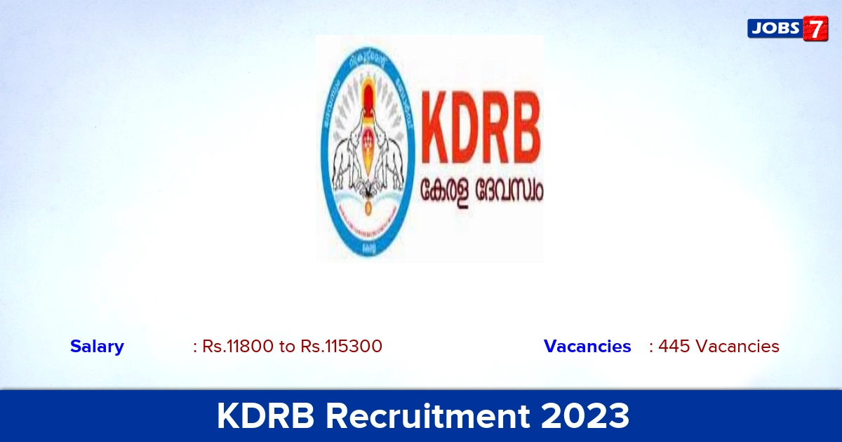 KDRB Recruitment 2023 - Apply Online for 445 Peon, Tutor Vacancies