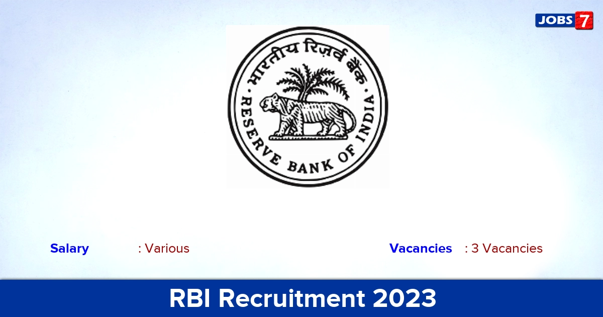 RBI Medical Consultant Recruitment 2023 - Apply Now