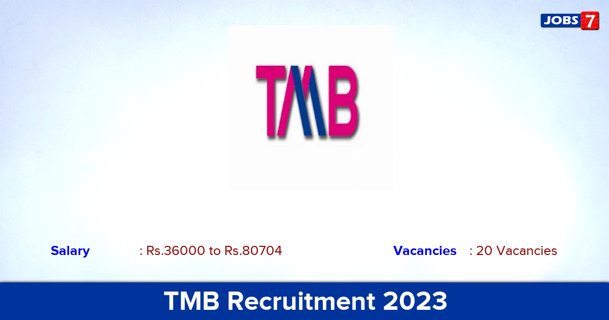 TMB Recruitment 2023 - Apply Online for 20 Application Developer Vacancies