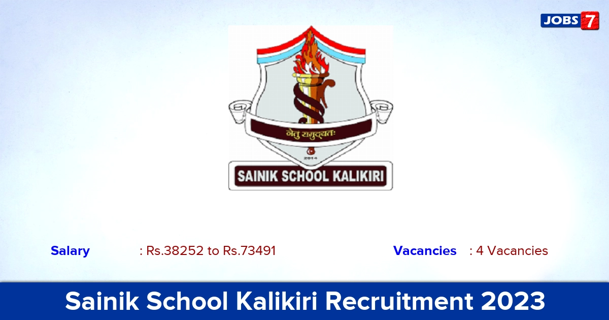 Sainik School Kalikiri Recruitment 2023 - Counsellor Jobs