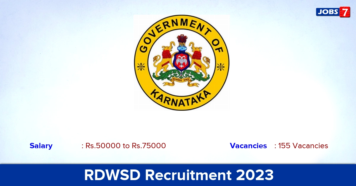 RDWSD Recruitment 2023 - Apply Online for 155 Consultant Vacancies
