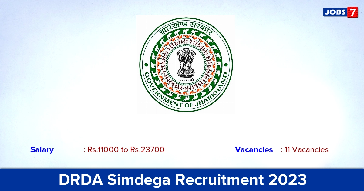 DRDA Simdega Recruitment 2023 - Apply 11 Gram Rojgar Sevak Vacancies