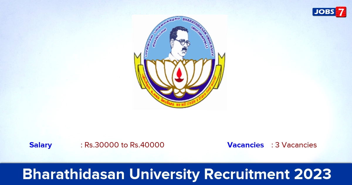 Bharathidasan University Recruitment 2023 - Research Assistant Jobs