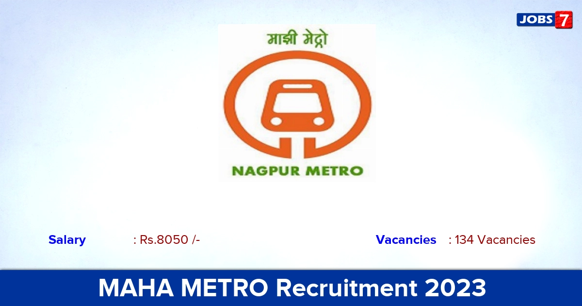 MAHA METRO Recruitment 2023 - Apply Online for 134  Apprentice Vacancies