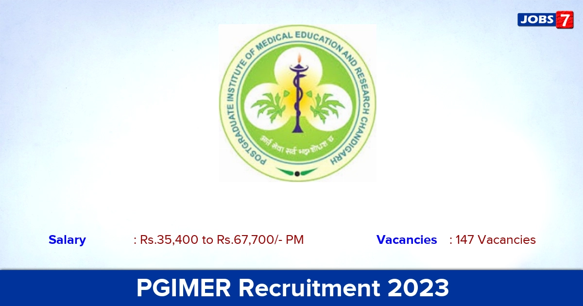 PGIMER Recruitment 2023 - Apply Online for 147 Senior Resident Vacancies