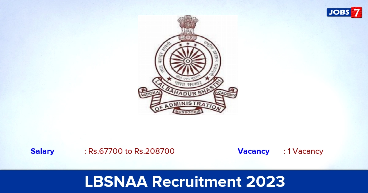 LBSNAA Recruitment 2023 - Apply Online for Public Information Officer Jobs