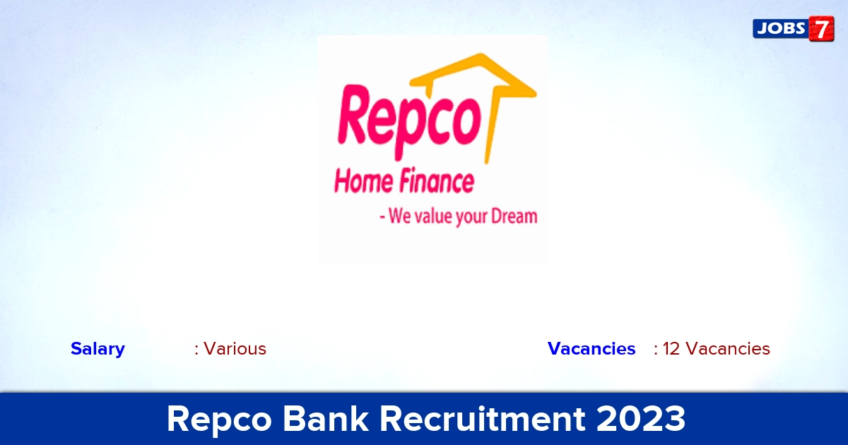 Repco Bank Recruitment 2023 - Apply Offline for 12 Manager, Assistant Manager Vacancies