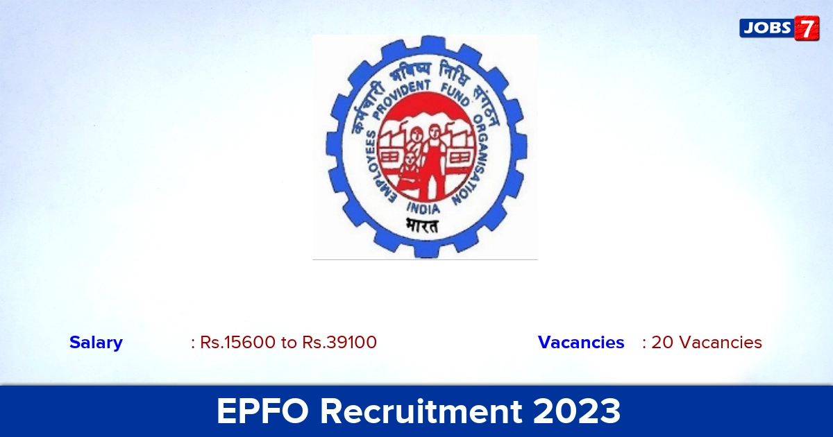 EPFO Recruitment 2023 - Apply Offline for 20 Executive Engineer, Assistant Executive Engineer, AEE vacancies