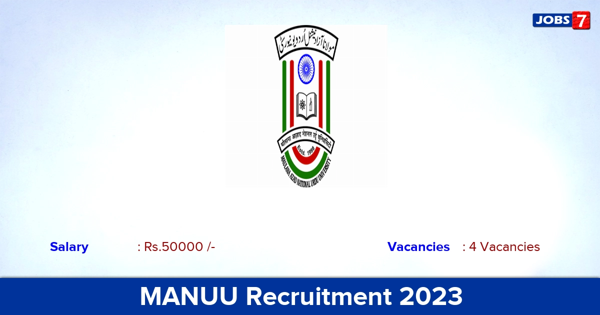 MANUU Recruitment 2023 - Apply Walk-In  Interview for Assistant Professor Jobs