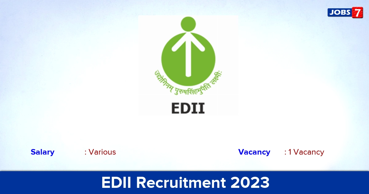 EDII Recruitment 2023 - Apply for Academic Associate Jobs By Email