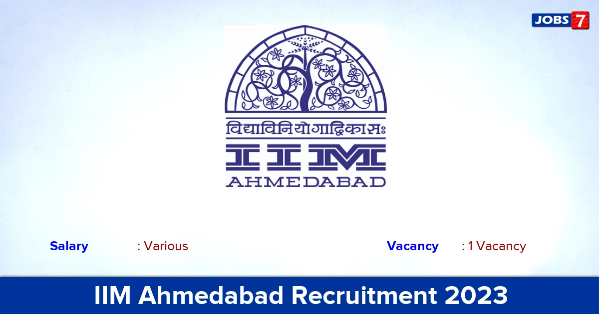 IIM Ahmedabad Recruitment 2023 - Apply Online for Research Associate Jobs