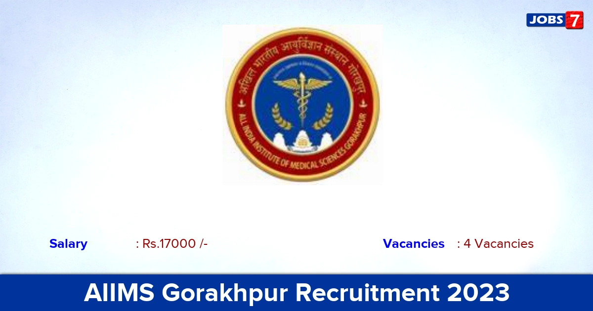 AIIMS Gorakhpur Recruitment 2023 - Walk In Interview for Project Technician - III Jobs