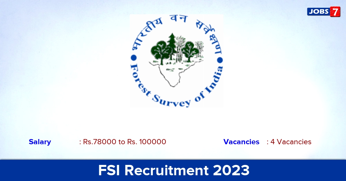 FSI Recruitment 2023 - Apply Online for Software Developer, Project Scientist Jobs