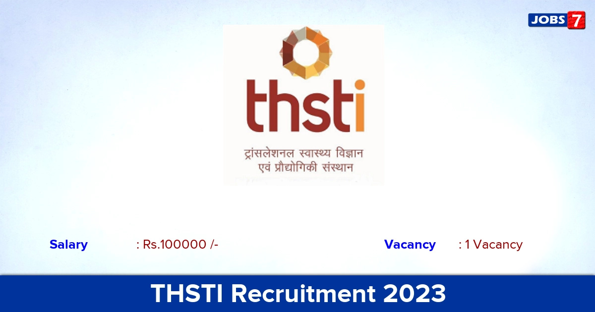 THSTI Recruitment 2023 - Apply Online for Senior Data Scientist Jobs