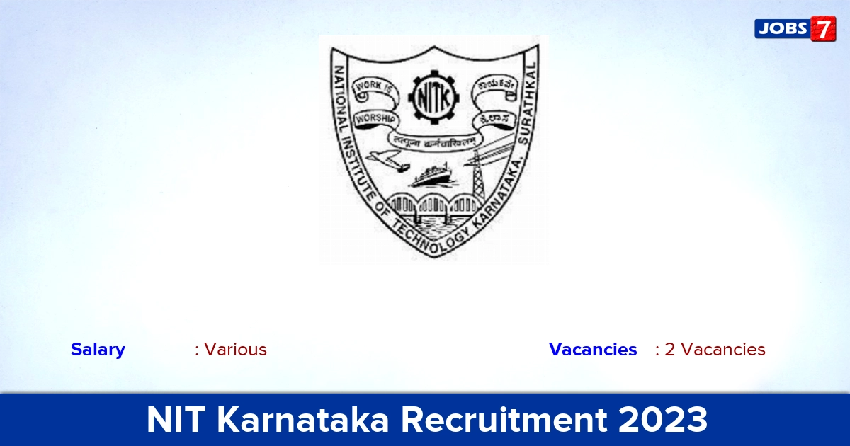 NIT Karnataka Recruitment 2023 - Apply Online for JRF Jobs
