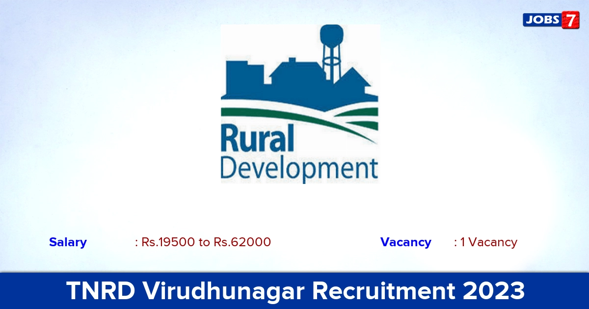TNRD Virudhunagar Recruitment 2023 - Apply Offline for Jeep Driver Jobs