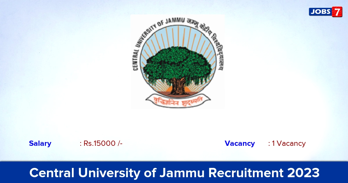 Central University of Jammu Recruitment 2023 - Apply Online for Research Assistant  Jobs