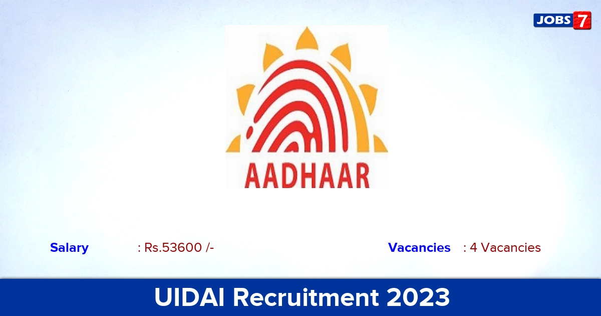 UIDAI Recruitment 2023-2024 - Apply Offline for Accountant, Senior Officer Jobs