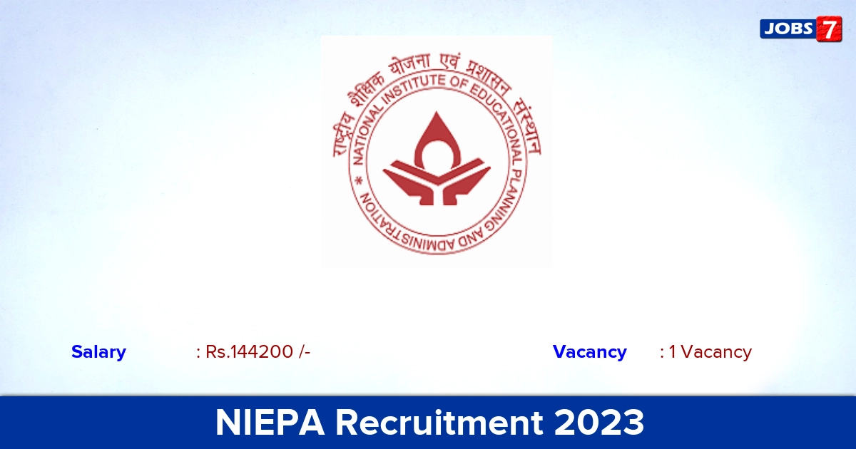 NIEPA Recruitment 2023 - Apply Online for Registrar Jobs