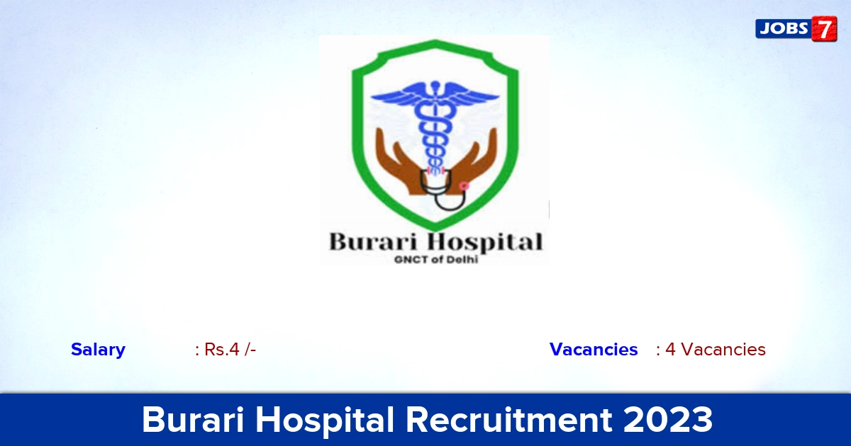 Burari Hospital Recruitment 2024 - Apply for Senior Resident Jobs