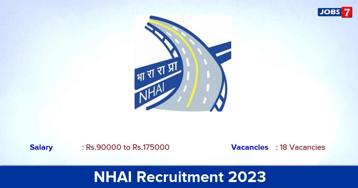 NHAI Recruitment 2023-2024 - Apply Online for 18 Advisor Vacancies