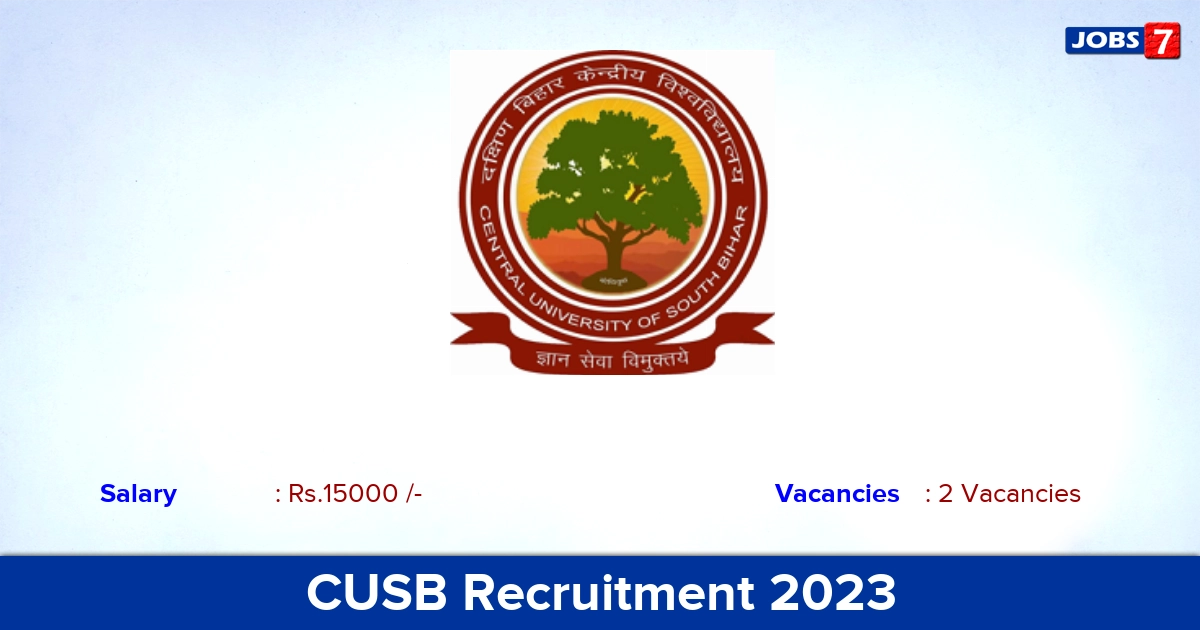 CUSB Recruitment 2023 - Apply Online for Research Assistant Jobs