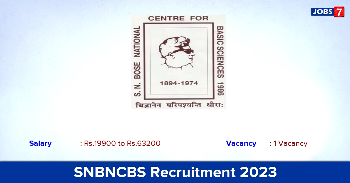 SNBNCBS Recruitment 2023 - Apply for Driver Jobs
