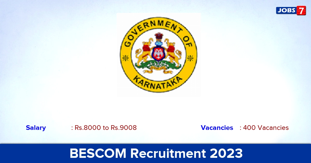 BESCOM Recruitment 2023 - Apply Online for 400  Apprentice Vacancies
