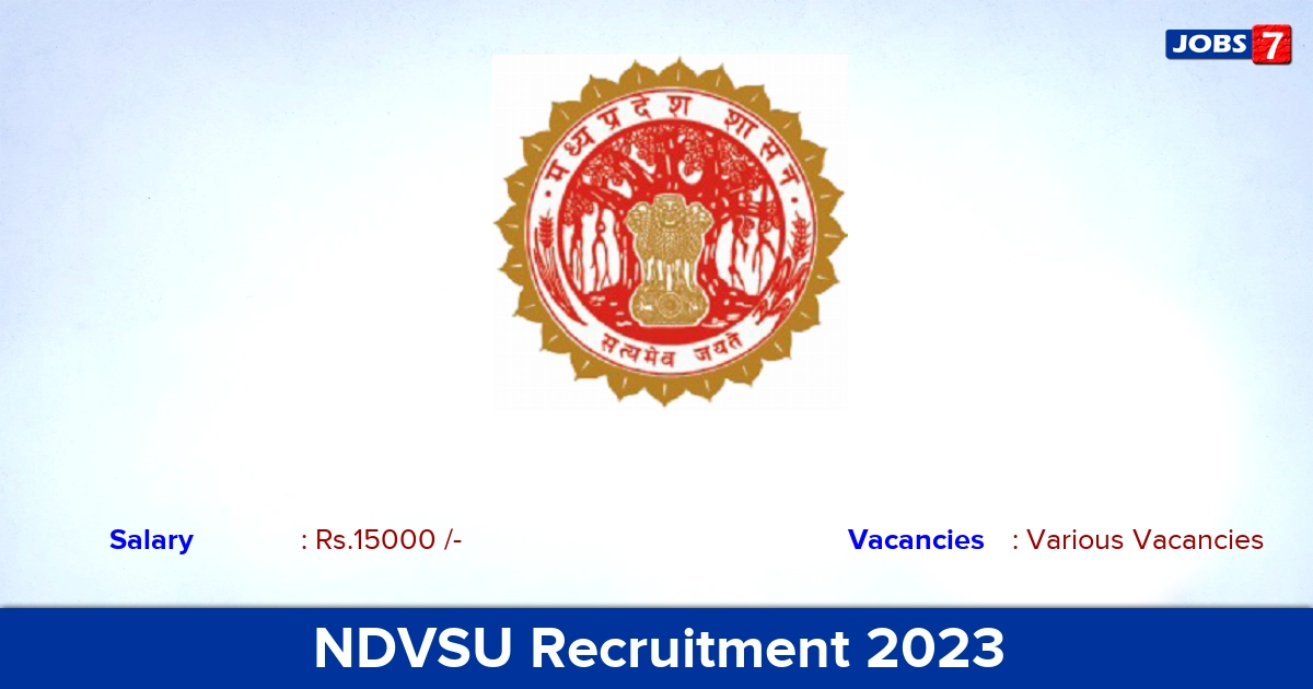 NDVSU Recruitment 2023 - Apply for JRF Vacancies