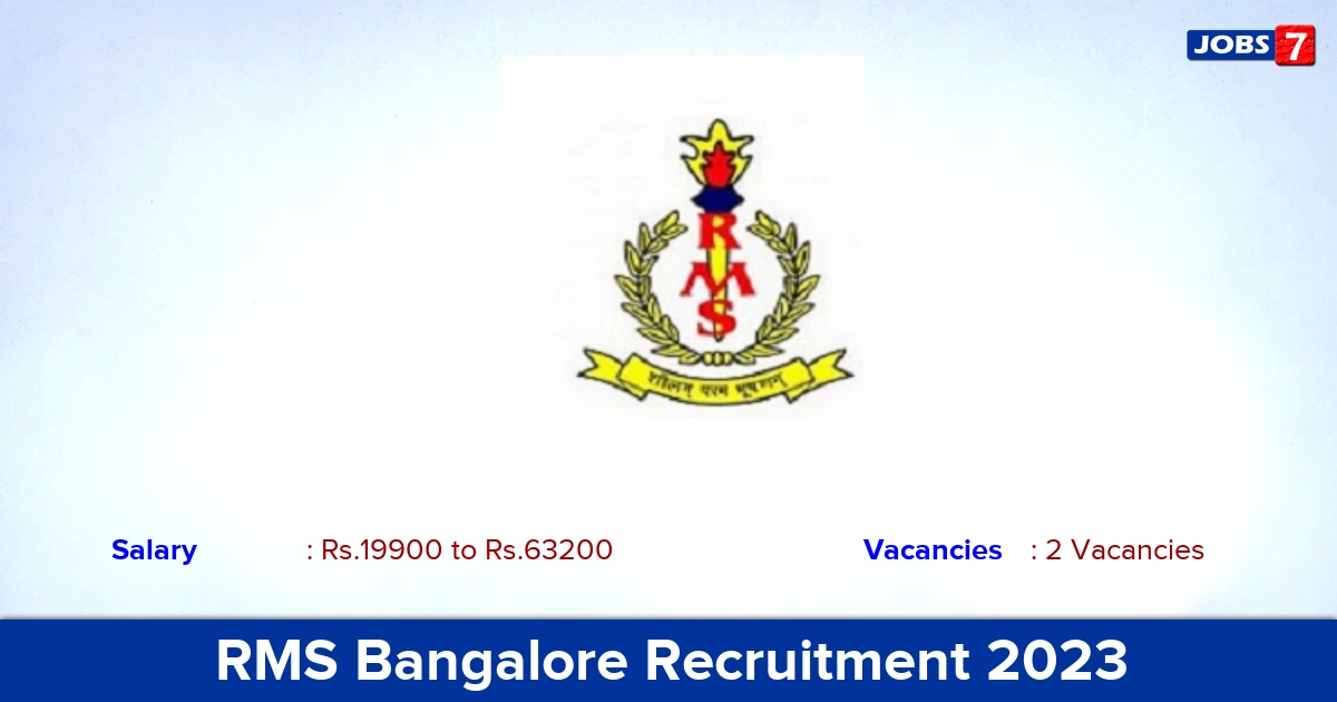 RMS Bangalore Recruitment 2023-2024 - Apply Offline for LDC Jobs