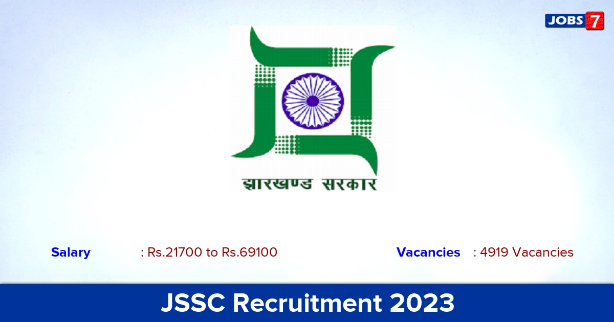 JSSC Recruitment 2023-2024 - Apply Online for 4919 Constable Vacancies