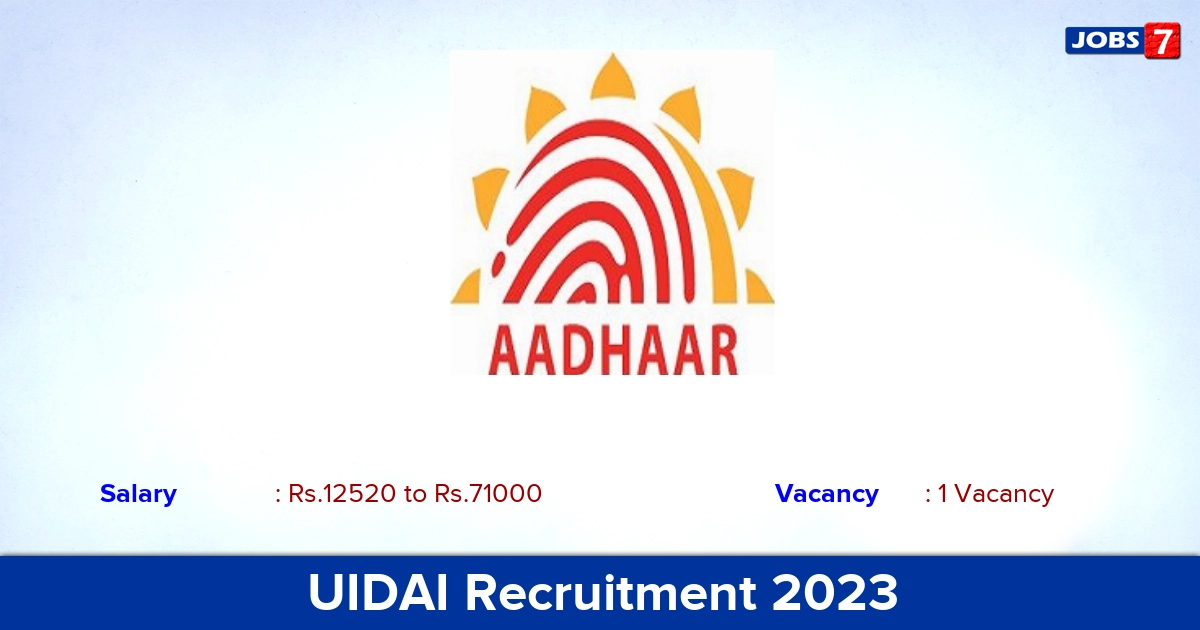 UIDAI Recruitment 2023-2024 - Apply Offline for Assistant Section Officer Jobs