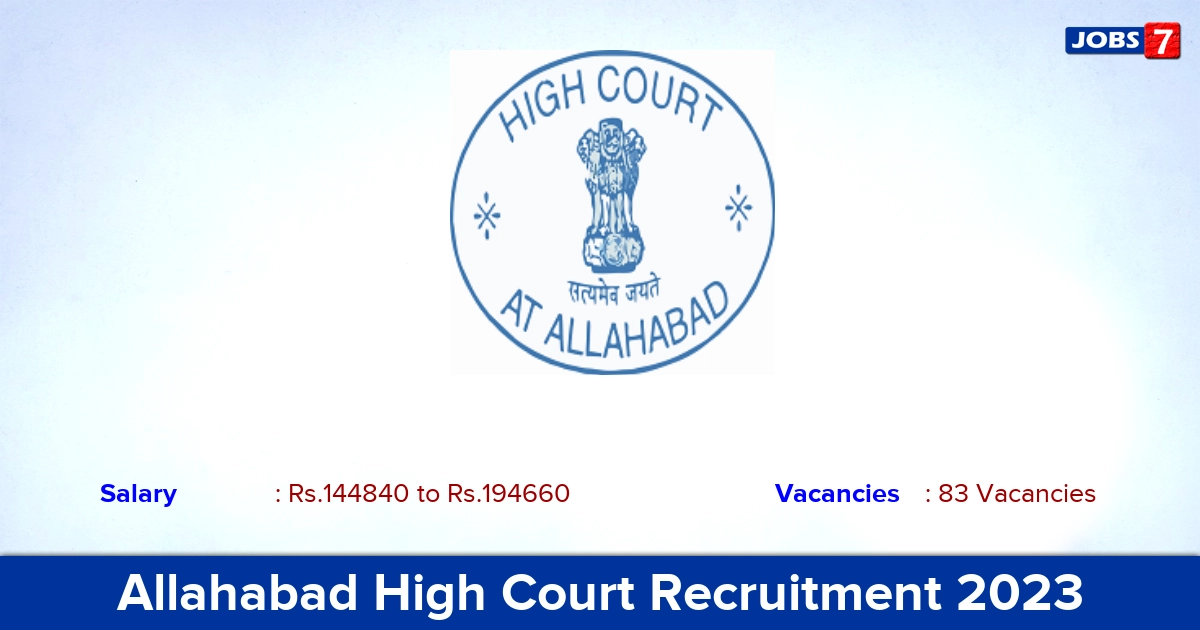 Allahabad High Court Recruitment 2024 - Apply Online for 83 Advocate Vacancies