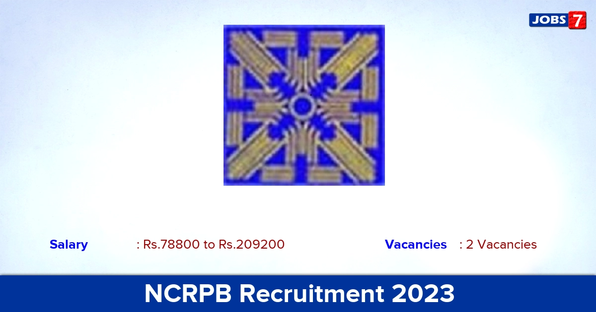 NCRPB Recruitment 2023-2024 - Apply Offline for Joint Director Jobs