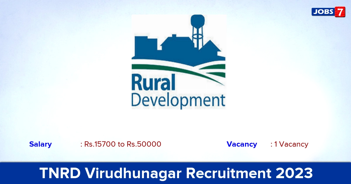 TNRD Virudhunagar Recruitment 2024 - Apply Office Assistant  Jobs
