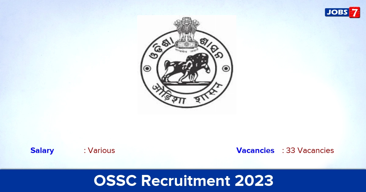 OSSC SI Recruitment 2024 - Apply Online for 33 Sub Inspector Vacancies