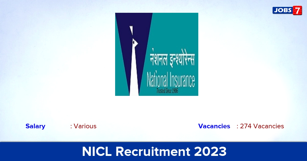 NICL Recruitment 2024 - Apply Online for 274 Administrative Officer Vacancies