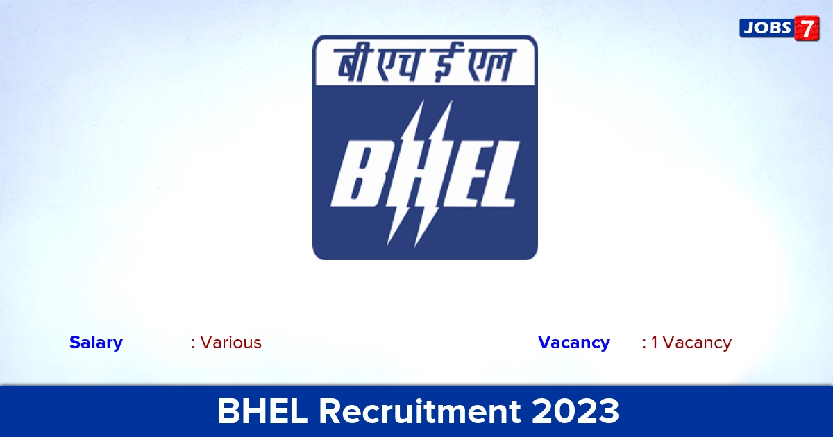 BHEL Recruitment 2023 - Apply for Part Time Medical Consultant Jobs