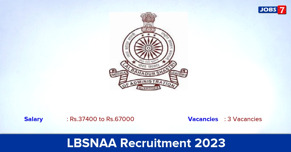 LBSNAA Recruitment 2024 - Apply Offline for Professor Jobs