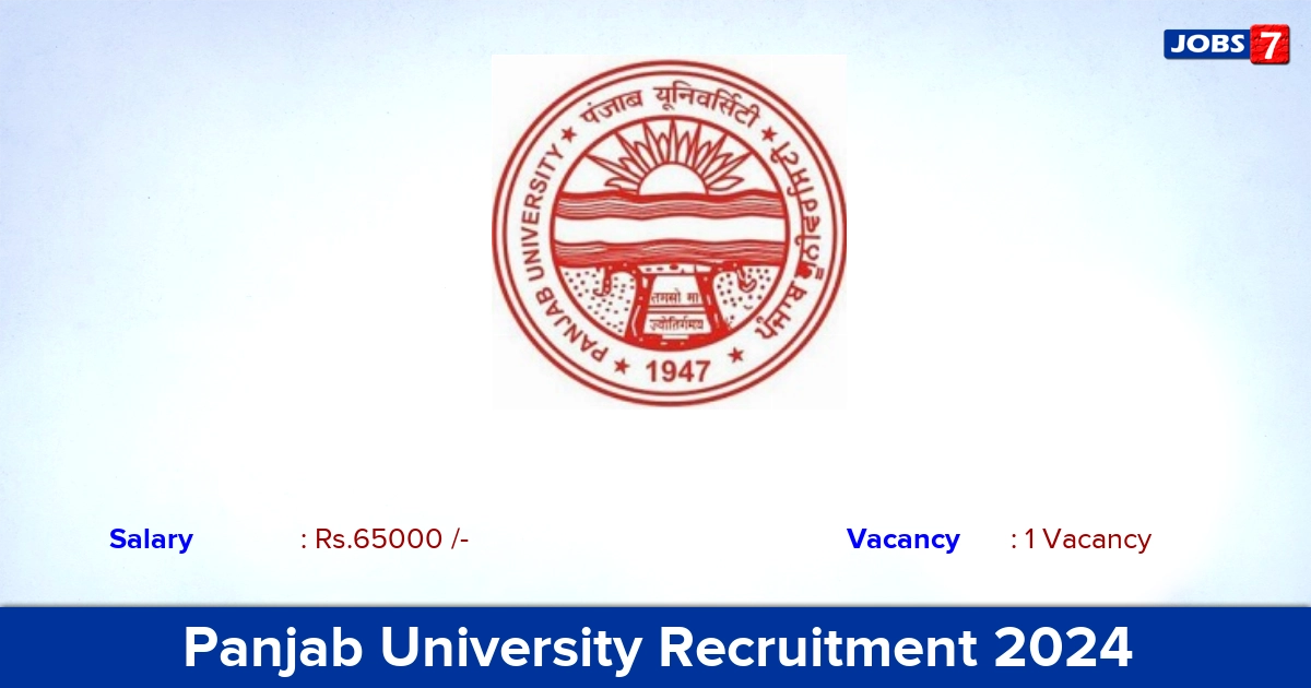 Panjab University Project Scientist Recruitment 2024 - Apply Online Here