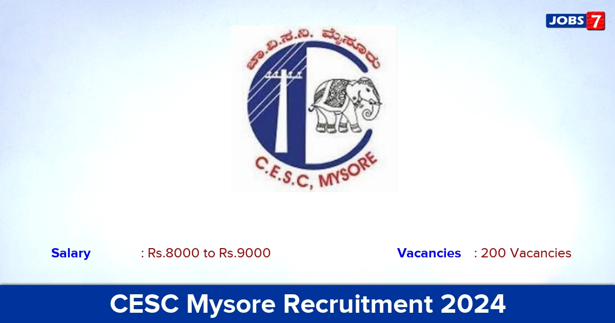 CESC Mysore Recruitment 2024 - Apply Online for 200  Apprentice Vacancies