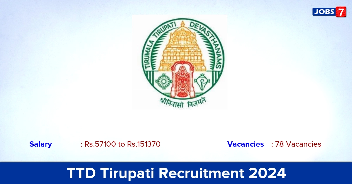 TTD Tirupati Recruitment 2024 - Apply Online for 78 Lecturer Vacancies