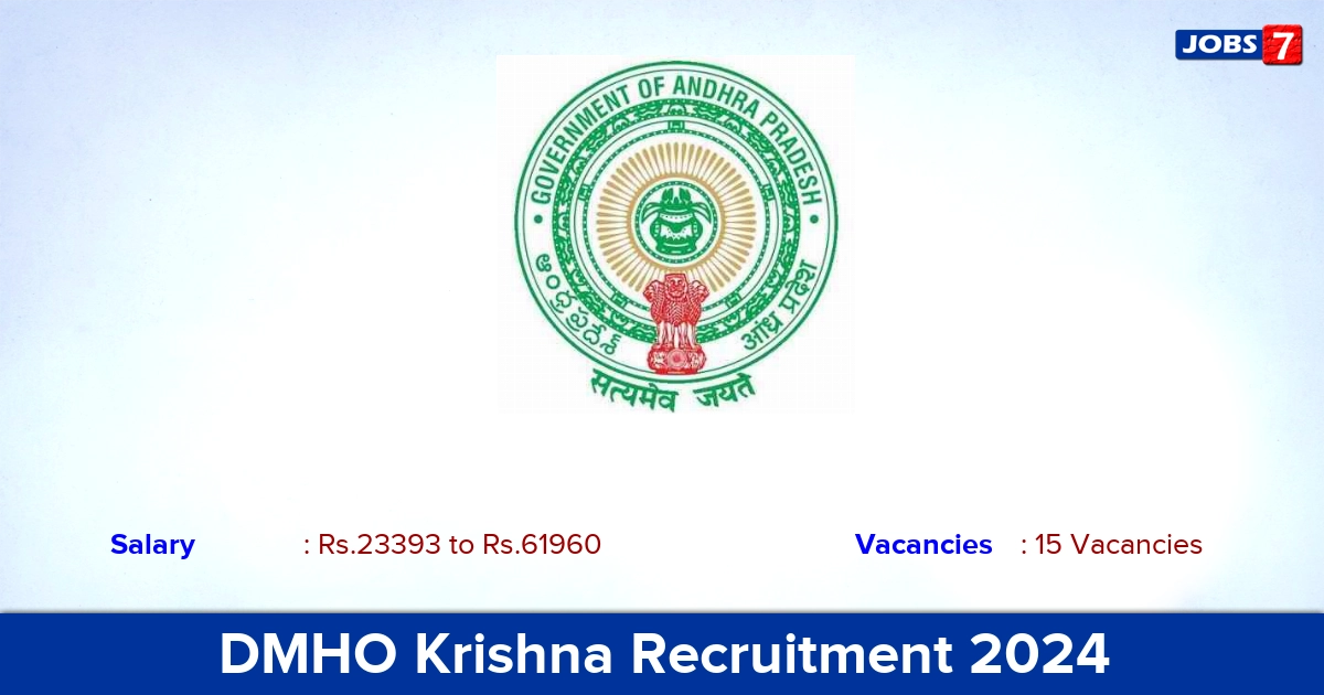 DMHO Krishna Recruitment 2024 - Apply 15 Manager, Lab Technician Vacancies