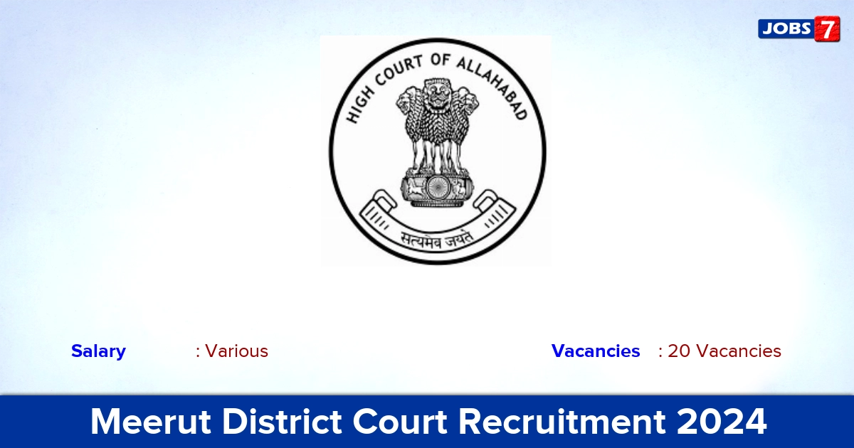 Meerut District Court Recruitment 2024 - Apply Offline for 20 Stenographer Vacancies