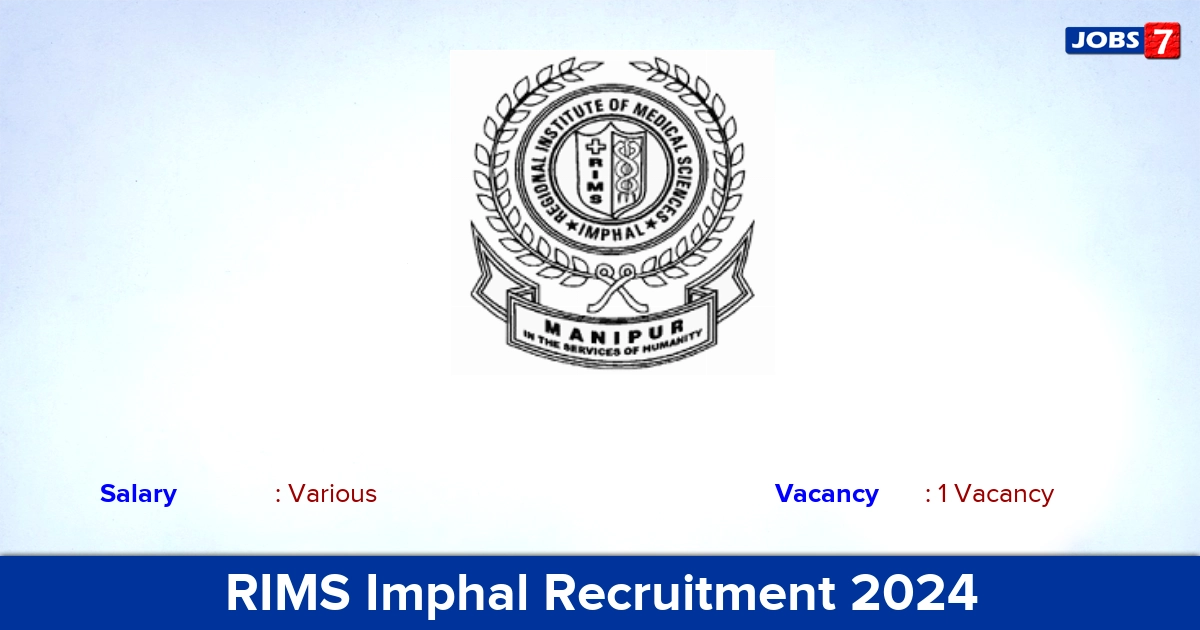 RIMS Imphal Recruitment 2024 - Apply Online for Executive Engineer Jobs