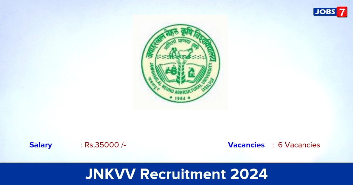 JNKVV Recruitment 2024 - Walk In Interview for Guest Faculty Jobs